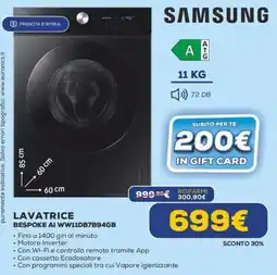 Euronics Lavatrice Bespoke AI offerta