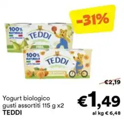 Unes Yogurt biologico TEDDI offerta