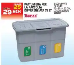Bricofer Pattumiera per la raccolta differenziata 75 lt offerta