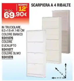 Bricofer Scarpiera a 4 ribalte offerta