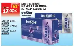 Bricofer Caffè Borbone in capsule alluminio offerta