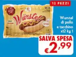 Spak Supermercati Würstee Wurstel di pollo e tacchino offerta