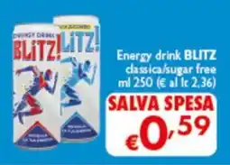 Spak Supermercati Energy drink BLITZ classica/sugar free offerta