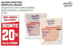 Pam Semplici Buoni prosciutto cotto offerta