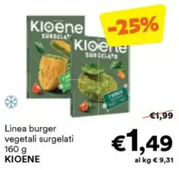 Unes Linea burger vegetali surgelati KIOENE offerta