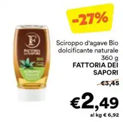 Unes Sciroppo d'agave Bio Fattoria dei Sapori offerta
