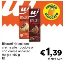 Unes Biscotti ripieni U! offerta