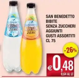 Palmarket San Benedetto bibite senza zuccheri aggiunti gusti assortiti offerta