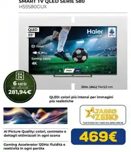 Euronics Smart TV QLED Serie S80 Haier offerta