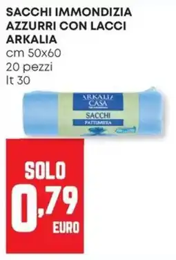 Pam Sacchi immondizia azzurri con lacci Arkalia offerta
