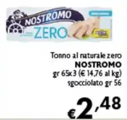 Spak Supermercati Tonno al naturale zero NOSTROMO offerta