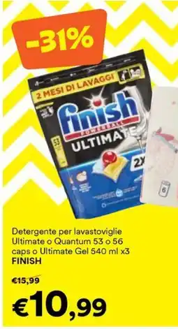 Unes Finish Detergente per lavastoviglie Ultimate o Quantum o Ultimate Gel offerta