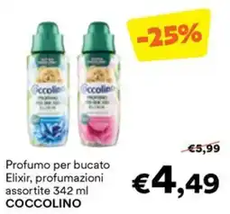 Unes Profumo per bucato Elixir, profumazioni assortite COCCOLINO offerta