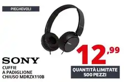 Comet Sony cuffie a padiglione chiuso mdrzx110b offerta