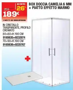 Bricofer Box doccia camelia 6 mm + piatto effetto marmo offerta