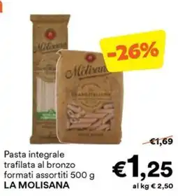 Unes Pasta integrale trafilata al bronzo formati assortiti LA MOLISANA offerta