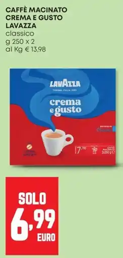 Pam Caffè macinato Lavazza crema e gusto classico offerta