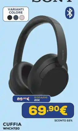 Euronics Cuffia Sony WHCH720 offerta