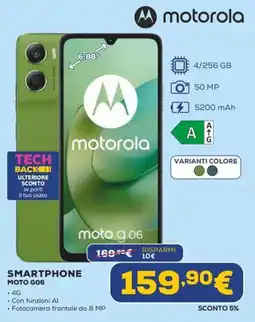 Euronics Smartphone Motorola Moto G06 offerta