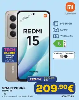 Euronics Smartphone Redmi 15 offerta