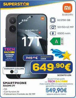 Euronics Smartphone Xiaomi 17T offerta