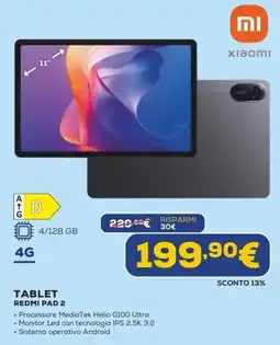 Euronics Tablet Redmi Pad 2 Xiaomi offerta