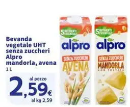 Sigma Beveranda vegetale UHT senza zuccheri Alpro mandorla, avena offerta