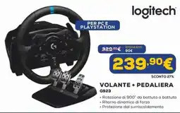 Euronics Logitech volante + pedaliera G923 offerta