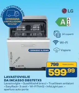 Euronics Bruno LG Lavastoviglie da incasso DB375TXS offerta