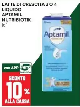 Pam Latte di crescita 3 o 4 liquido Aptamil Nutribiotik offerta