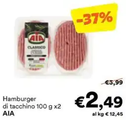 Unes Hamburger di tacchino AIA offerta
