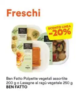 Unes Ben Fatto Polpette vegetali assortite offerta