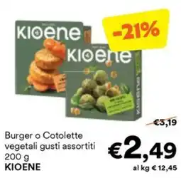 Unes Burger o Cotolette vegetali gusti assortiti KIOENE offerta