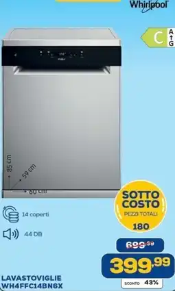 Euronics Bruno Lavastoviglie Whirlpool offerta