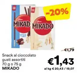 Unes Snack al cioccolato MIKADO offerta