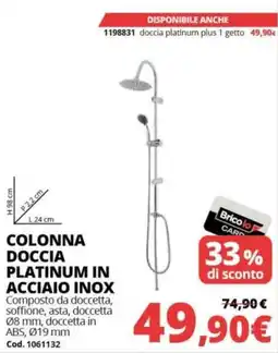 Brico Io Colonna doccia platinum in acciaio inox offerta