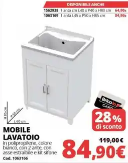 Brico Io Mobile lavatoio offerta