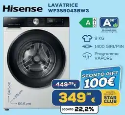Euronics Tufano Lavatrice Hisense offerta