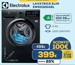 Euronics Tufano Lavatrice slim Electrolux offerta
