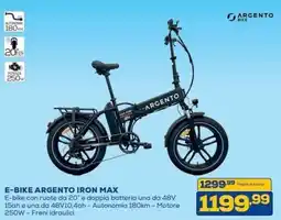 Euronics Bruno E-bike Argento Iron Max offerta
