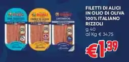 Pam Filetti di alici in olio di oliva 100% italiano Rizzoli offerta
