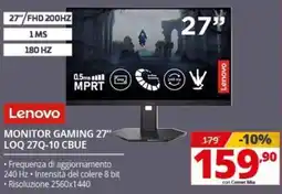 Comet Lenovo Monitor Gaming 27" offerta