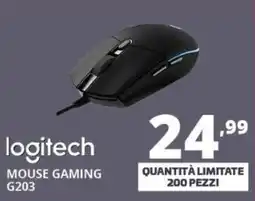 Comet Logitech mouse gaming G203 offerta