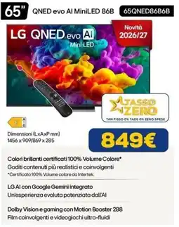 Euronics LG QNED evo AI MiniLED 65" offerta