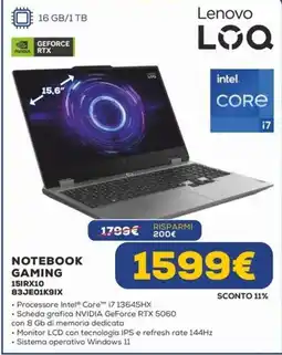 Euronics Lenovo LOQ Notebook Gaming offerta
