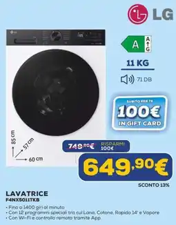 Euronics Lavatrice LG F4NX5011TKB offerta