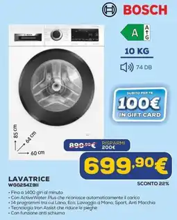 Euronics Lavatrice Bosch WGG254Z911 offerta