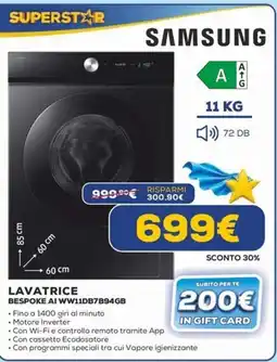 Euronics Samsung lavatrice Bespoke offerta
