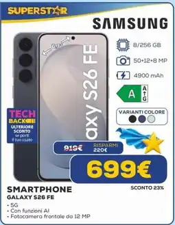 Euronics Samsung Galaxy S26 FE offerta