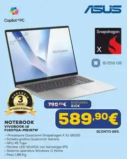 Euronics ASUS Notebook Vivobook 16 offerta